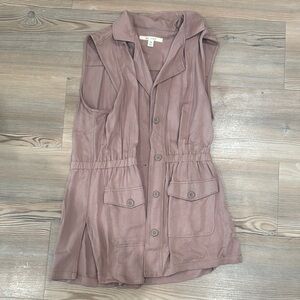Sleeveless Mauve Button-Up Dress